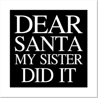 Dear Santa My Cousin Did It Funny Christmas Family Pajama Posters and Art